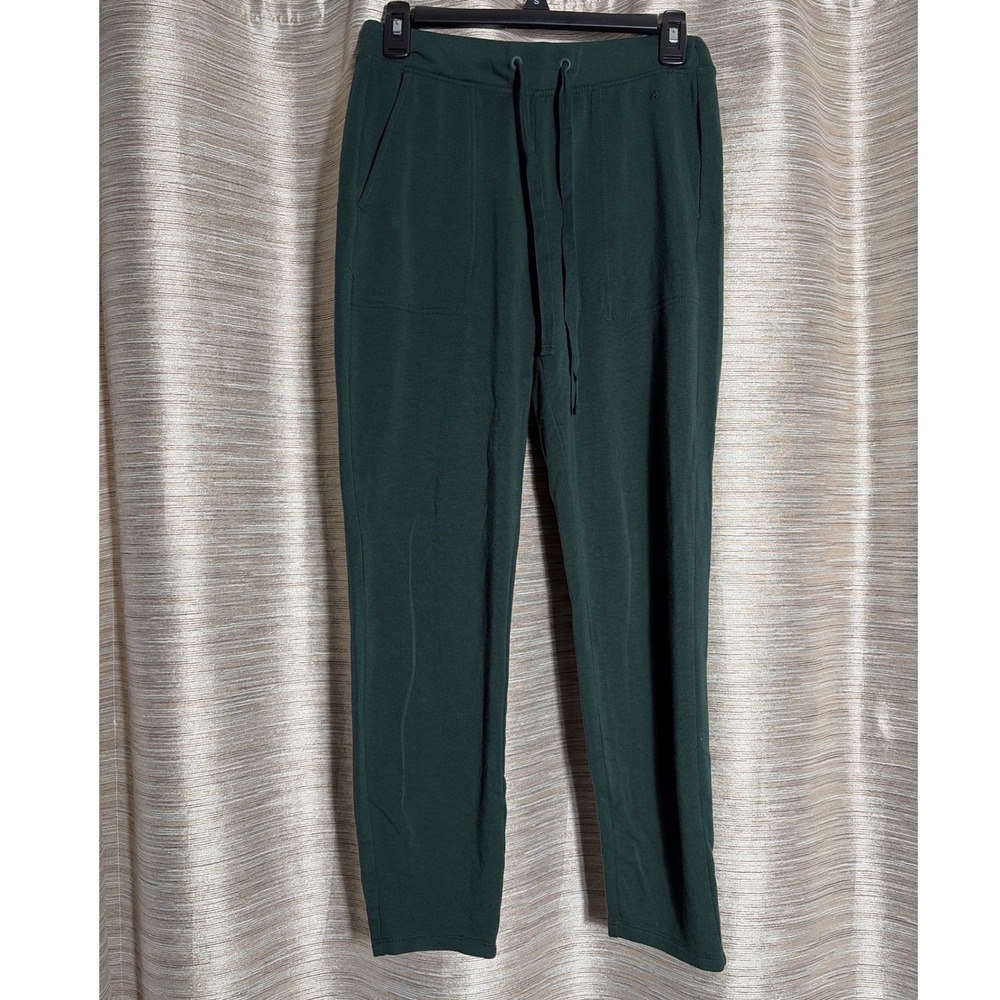 Lou & Grey Womens XS Forest Green Knit Jogger Pants Drawstring Soft Lounge 1089